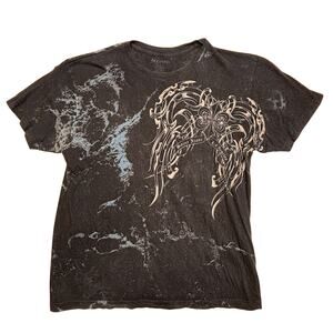 Vintage Decoded T Shirt Large Black Acid Wash Gothic Saint Xzabr Made in USA